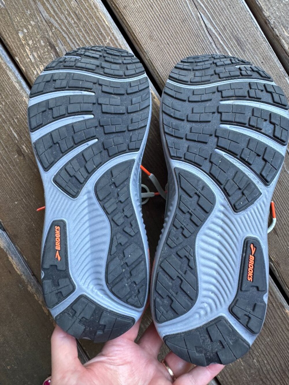 BROOKS Ghost 17 GTX Smoke-Primer Gray-Orange Running Shoes in Men's 9.5 - Picture 13 of 14